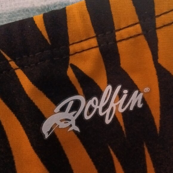 DOLFIN SWIM JAMMER, ORANGE AND BLACK PRINT, SIZE "32", (Pre-Owned) - Picture 3 of 7